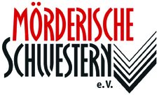 Logo von "Mörderische Schwestern" mit charakteristischen Schriftzügen und einem grafischen Element.